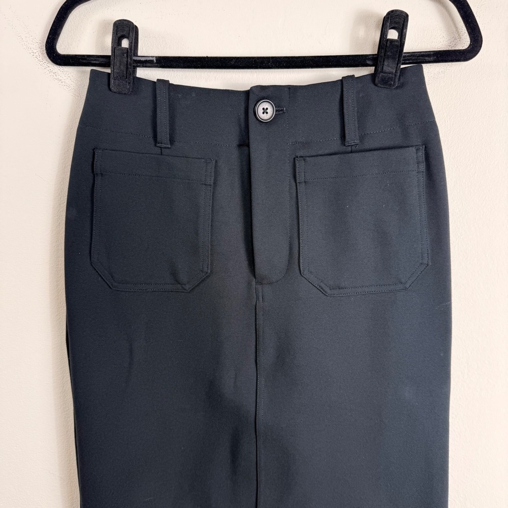 Maeve Anthropologie Colette Ponte Skirt Black High Waisted Pencil Pocket Knee XS - Picture 10 of 11